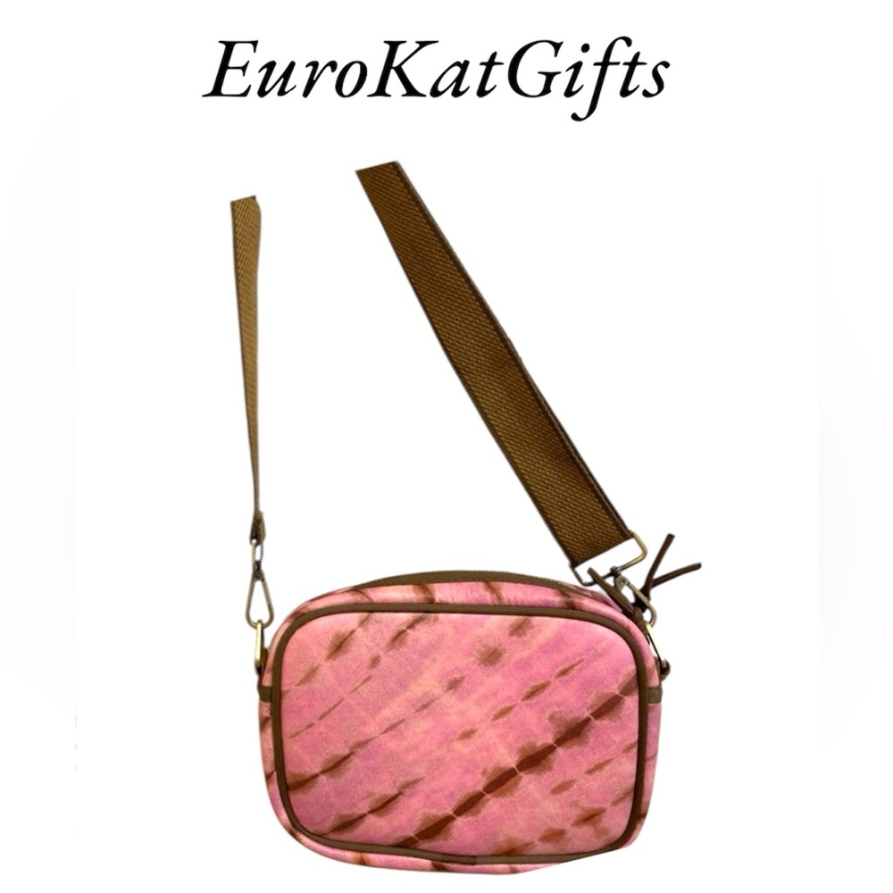ANTHROPOLOGIE Pink and Brown Crossbody Bag pre loved Cute trendy TikTok famous